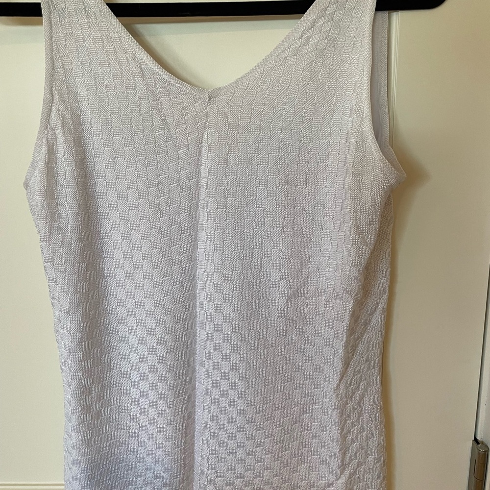 Ecru basket weave tank sz S